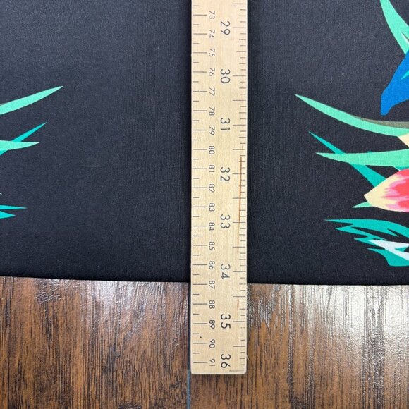 Express Bodycon Dress 4 Strapless Black Tropical Floral Stretch Knee-Length - Picture 9 of 11